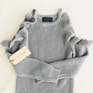 Sunday in Brooklyn Sweater Cold Shoulder Ruffles M